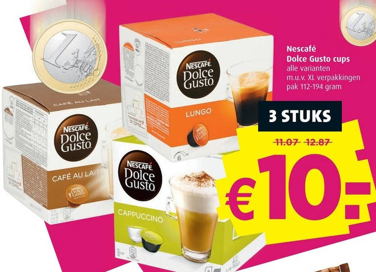 Nescafe dolce gusto capsules folder aanbieding bij Boni
