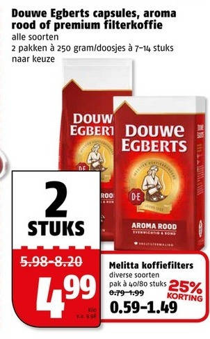 Egberts koffiefilter, koffiecups folder aanbieding bij Poiesz - details