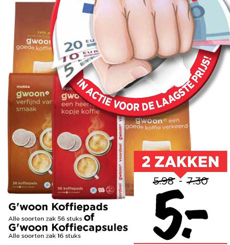 Gwoon   koffiepad, dolce gusto capsules folder aanbieding bij  Vomar - details