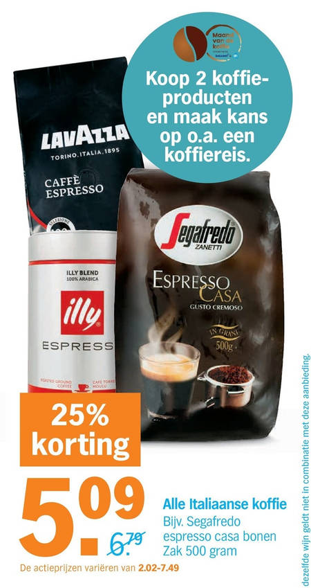 Segafredo   koffiecups, koffie folder aanbieding bij  Albert Heijn - details