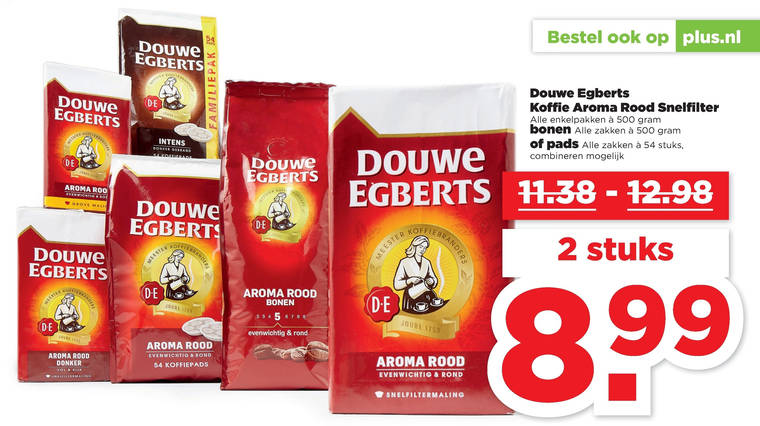 Douwe Egberts   koffie, koffiepad folder aanbieding bij  Plus - details