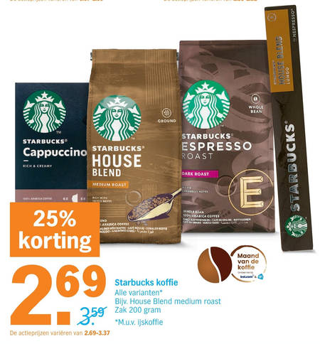 Starbucks   koffiecups, koffiebonen folder aanbieding bij  Albert Heijn - details