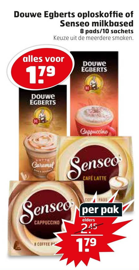 Douwe Egberts   oploskoffie, koffiepad folder aanbieding bij  Trekpleister - details