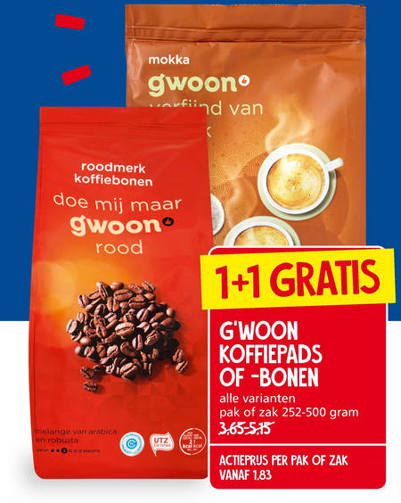 Gwoon   koffiepad, koffiebonen folder aanbieding bij  Jan Linders - details