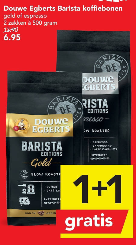 Douwe Egberts Barista Editions   koffiebonen folder aanbieding bij  Deen - details