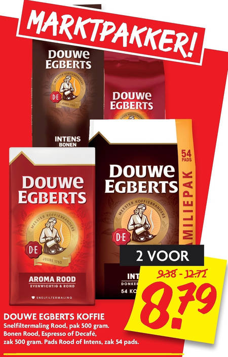 Douwe Egberts   koffie, koffiepad folder aanbieding bij  Dekamarkt - details