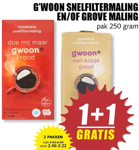 Gwoon   koffie folder aanbieding bij  MCD Supermarkt Basis - details