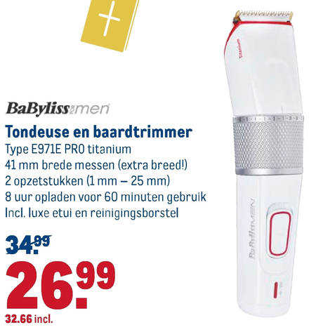 BaByliss   tondeuse, baardtrimmer folder aanbieding bij  Makro - details