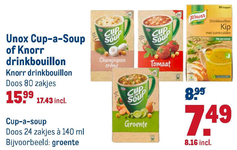 Unox   bouillon, soep folder aanbieding bij  Makro - details