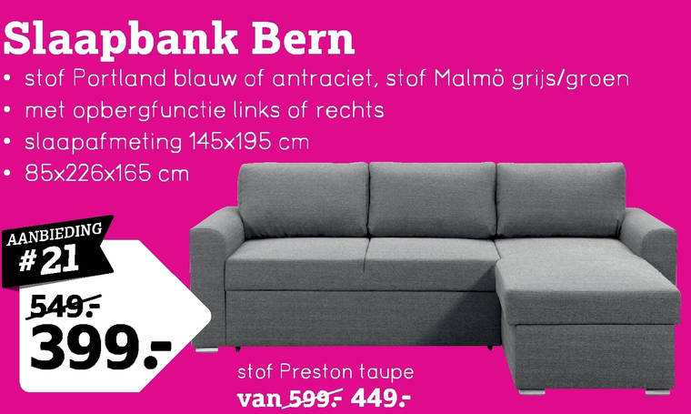 ornament Van hen Onderscheppen slaapbank folder aanbieding bij Leenbakker - details