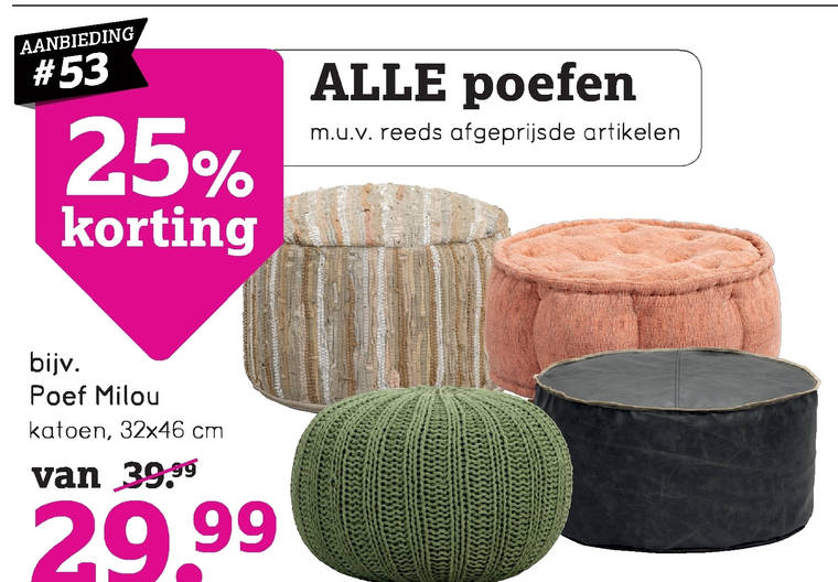 graan Verkleuren Methode poef folder aanbieding bij Leenbakker - details