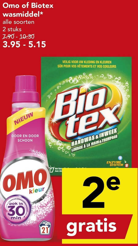 Biotex   wasmiddel, handwasmiddel folder aanbieding bij  Deen - details