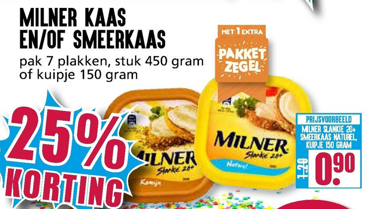 Milner   smeerkaas, kaasplakken folder aanbieding bij  Boons Markt - details