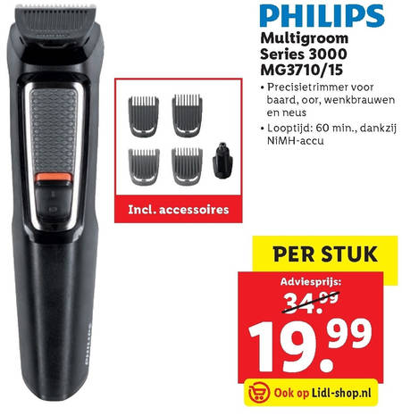 hervorming praktijk spiegel Philips baardtrimmer folder aanbieding bij Lidl - details