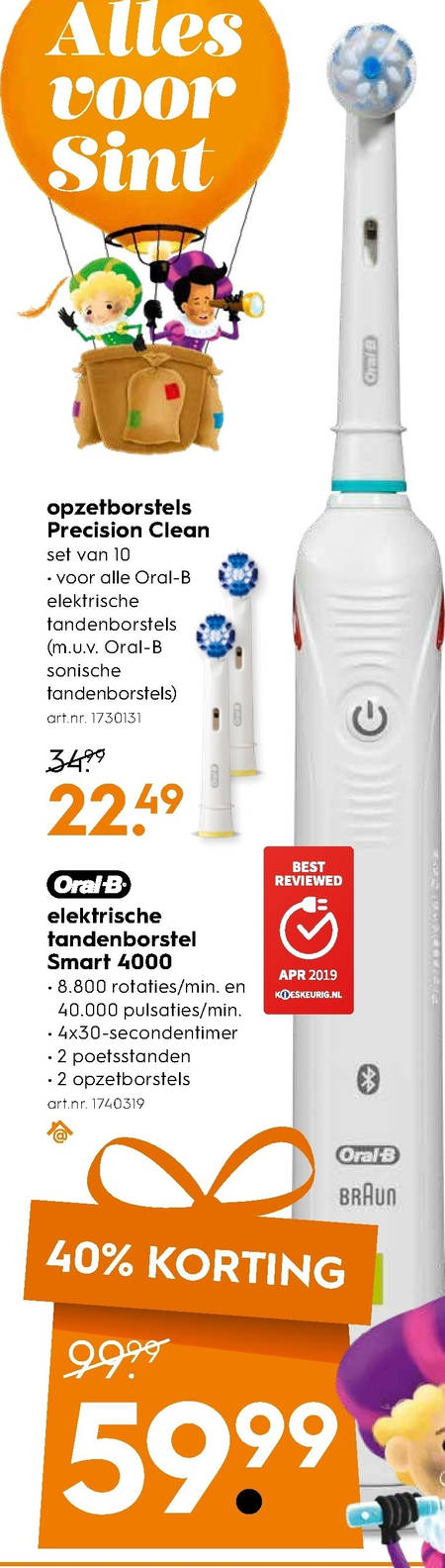 Braun Oral-B   electrische tandenborstel folder aanbieding bij  Blokker - details