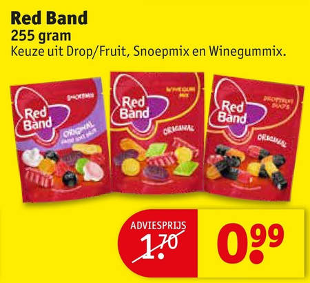 Red Band   winegums, drop folder aanbieding bij  Kruidvat - details