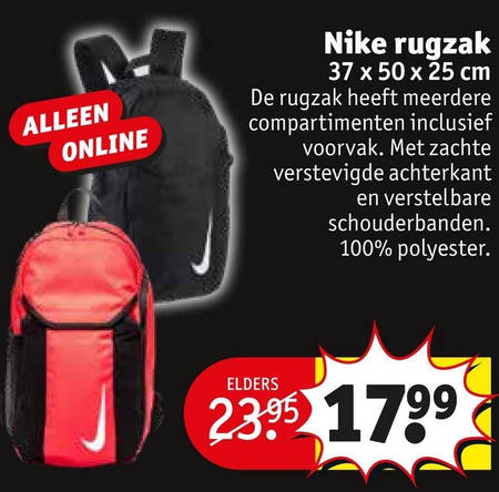 Nike   rugtas folder aanbieding bij  Kruidvat - details