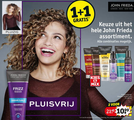 John Frieda   shampoo, hairspray folder aanbieding bij  Kruidvat - details