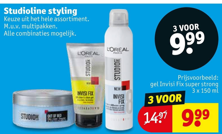 Studio Line   haargel, hairspray folder aanbieding bij  Kruidvat - details