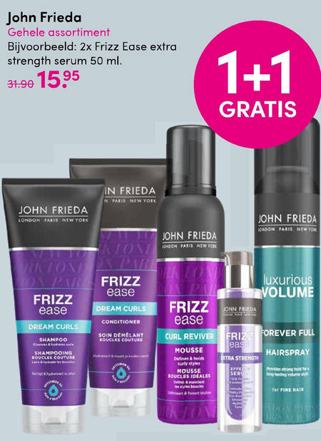 John Frieda   conditioner, shampoo folder aanbieding bij  DA - details