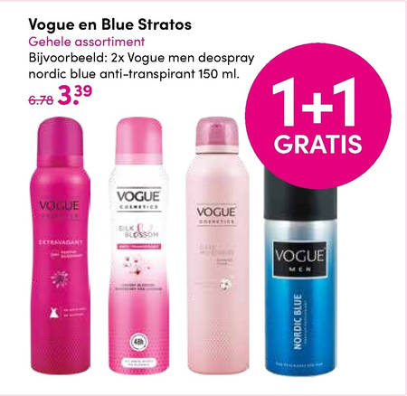 Blue Stratos   deodorant, douchegel folder aanbieding bij  D.I.O. Drogist - details