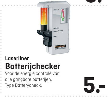 Overblijvend huid ornament batterijtester folder aanbieding bij Hubo - details