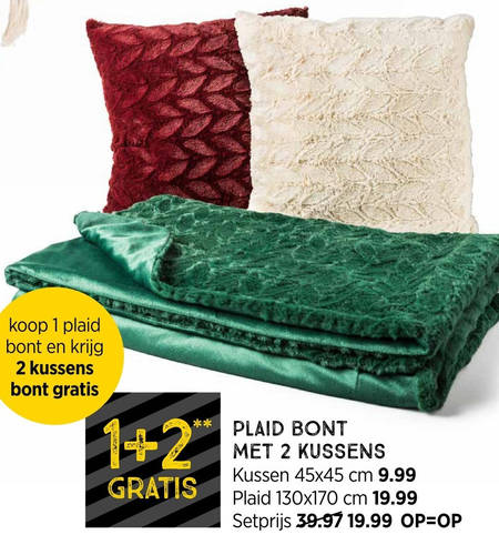 sierkussen, plaid aanbieding bij Xenos details