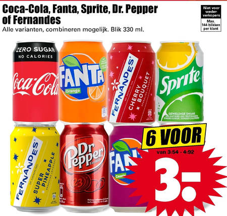 Sprite   frisdrank, cola folder aanbieding bij  Dirk - details