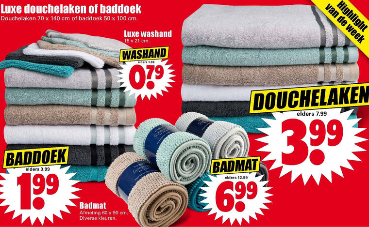 ontrouw salto Natte sneeuw washandje, handdoek folder aanbieding bij Dirk - details