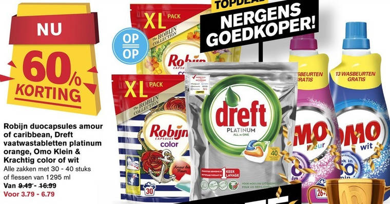 Robijn   vaatwasmiddel, wasmiddel folder aanbieding bij  Hoogvliet - details