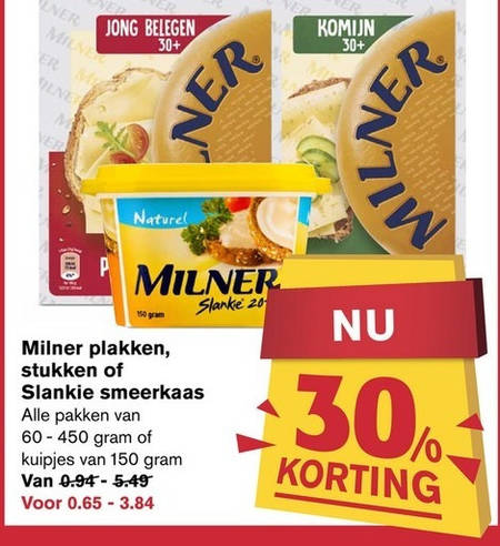 Milner   kaas, kaasplakken folder aanbieding bij  Hoogvliet - details