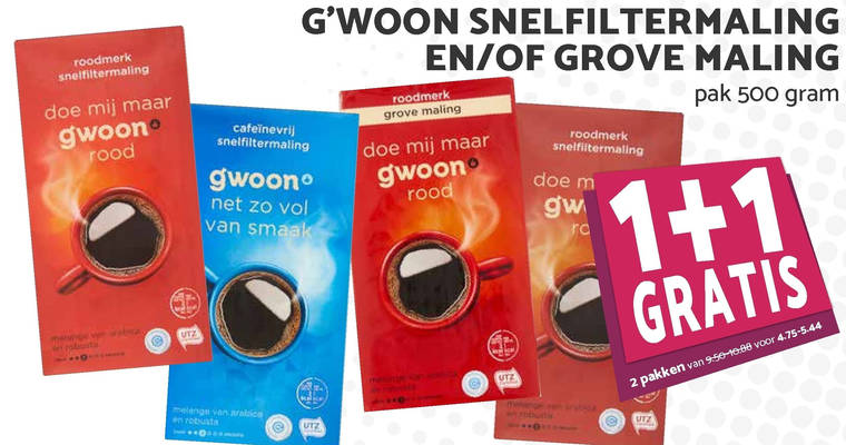 Gwoon   koffie folder aanbieding bij  Boons Markt - details