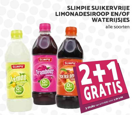 Slimpie   limonadesiroop, waterijs folder aanbieding bij  Boons Markt - details