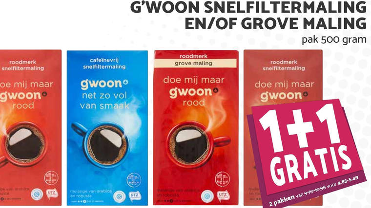 Gwoon   koffie folder aanbieding bij  MCD Supermarkt Basis - details