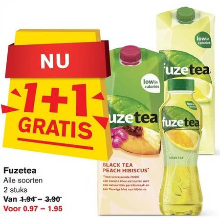 Fuze Tea   ice tea folder aanbieding bij  Hoogvliet - details