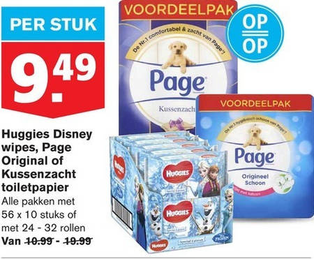 Huggies   toiletpapier, billendoekjes folder aanbieding bij  Hoogvliet - details