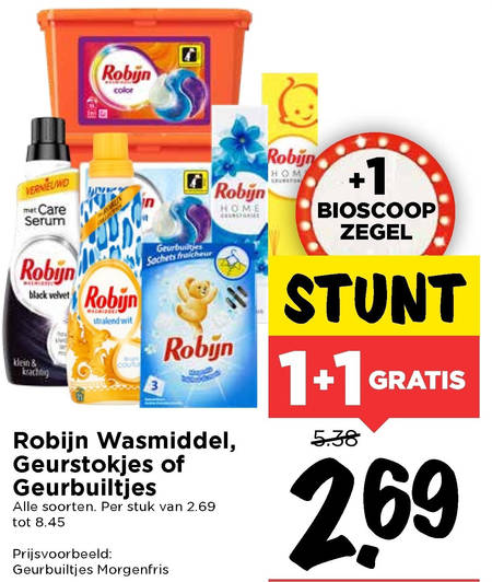 Robijn   geurbuiltje, wasmiddel folder aanbieding bij  Vomar - details