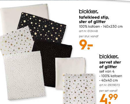 kerstservet, tafelkleed folder aanbieding bij details