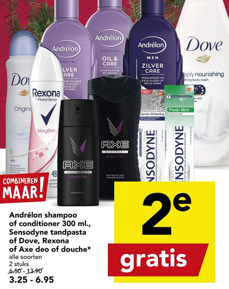 Dove   douchegel, shampoo folder aanbieding bij  Deen - details