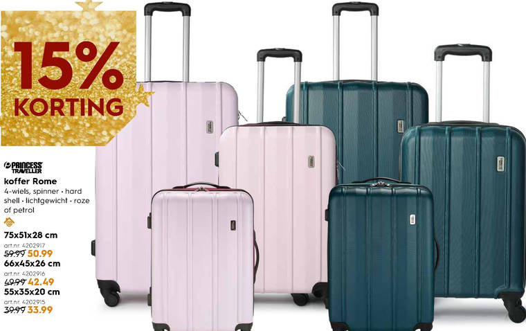 Princess Traveler   koffer folder aanbieding bij  Blokker - details