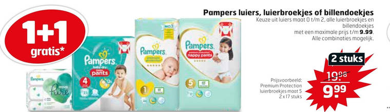 Pampers   luierbroekjes, billendoekjes folder aanbieding bij  Trekpleister - details