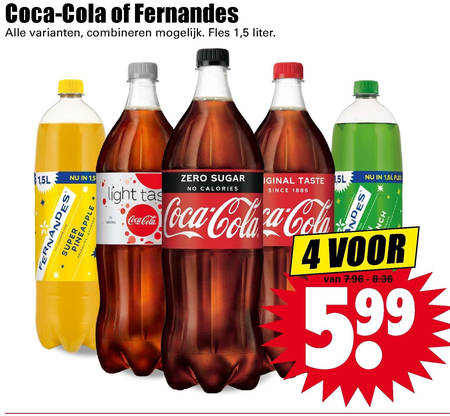 Fernandes   cola, frisdrank folder aanbieding bij  Dirk - details