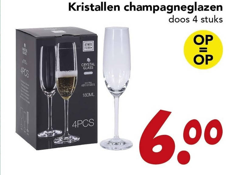 toren Wakker worden ~ kant champagneglas folder aanbieding bij Deen - details