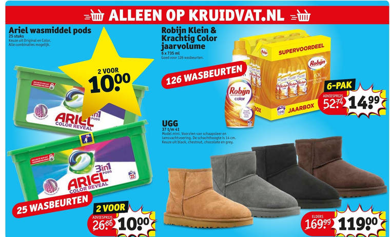 UGG   wasmiddel, enkellaarsjes folder aanbieding bij  Kruidvat - details