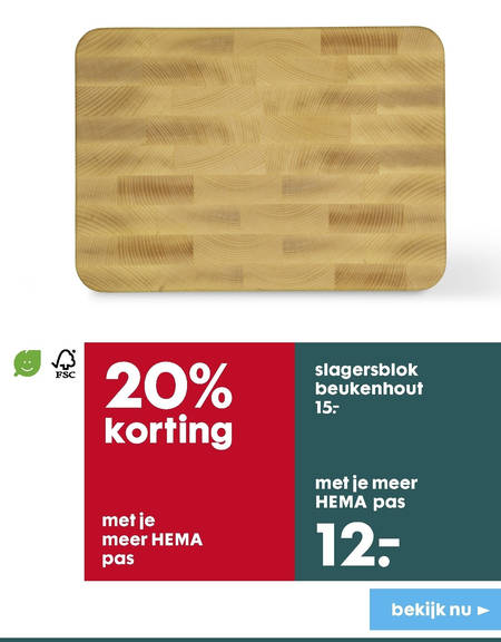 Misleidend krab terugtrekken snijplank, hakblok folder aanbieding bij Hema - details