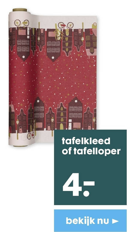 rook De kerk Op het randje tafelkleed, tafelloper folder aanbieding bij Hema - details