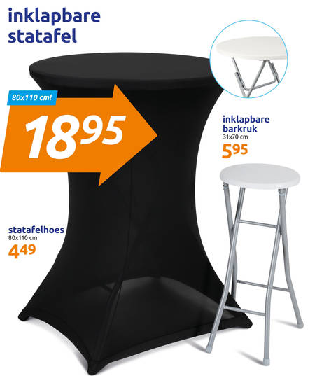 blootstelling grafisch Kracht barkruk, statafel folder aanbieding bij Action - details