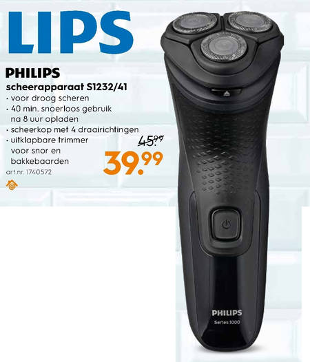 Philips   elektrisch scheerapparaat folder aanbieding bij  Blokker - details