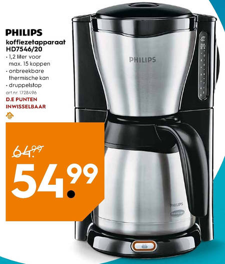 Philips   koffiezetapparaat folder aanbieding bij  Blokker - details