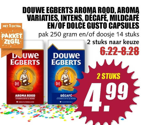 Douwe Egberts   dolce gusto capsules, koffie folder aanbieding bij  MCD Supermarkt Basis - details